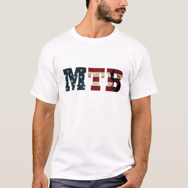 Camiseta Vintagem da bandeira americana do Mtb (Frente)