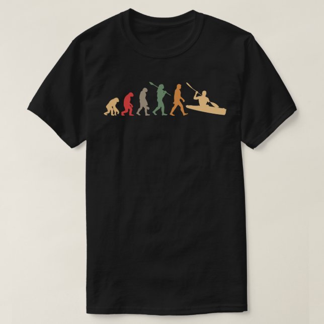 Camiseta Vintagem da evolução de Kayaking (Frente do Design)