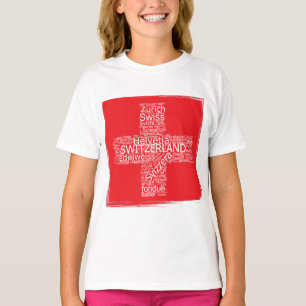 Camiseta Vintagem da Nuvem do Sinalizador de suiça