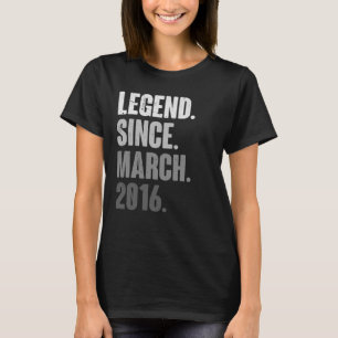 Camiseta Vintagem de 7 de aniversário de março 7 anos