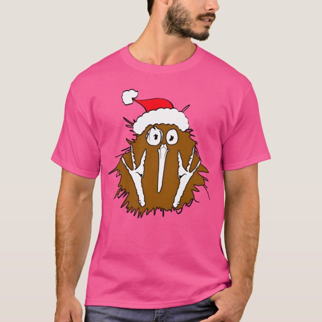 Camiseta Vintagem de aves do Kiwi do Natal (Frente)