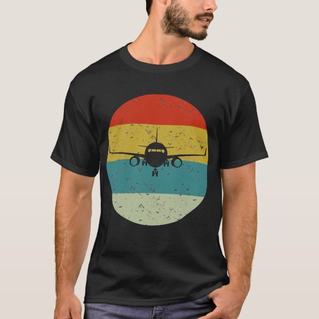 Camiseta vintagem de avião retro (Frente)