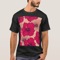 Vintagem de Flores de Hibisco Desenhadas à Mão