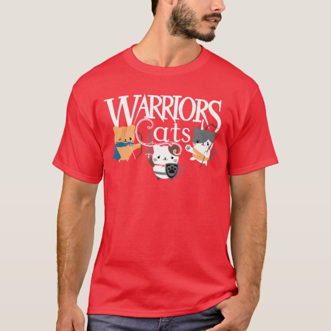 Camiseta vintagem de gatos guerreiros (Frente)