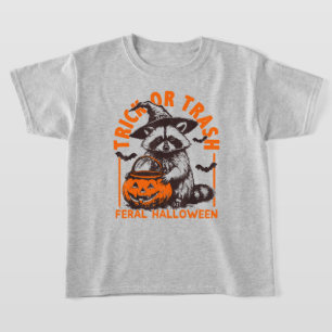 Camiseta Vintagem de Halloween com mágoa ou lixo