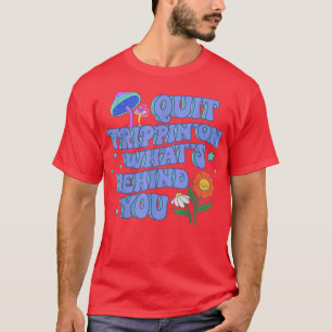 Camiseta Vintagem de Hippie com Flor de Mushroom Retroativo