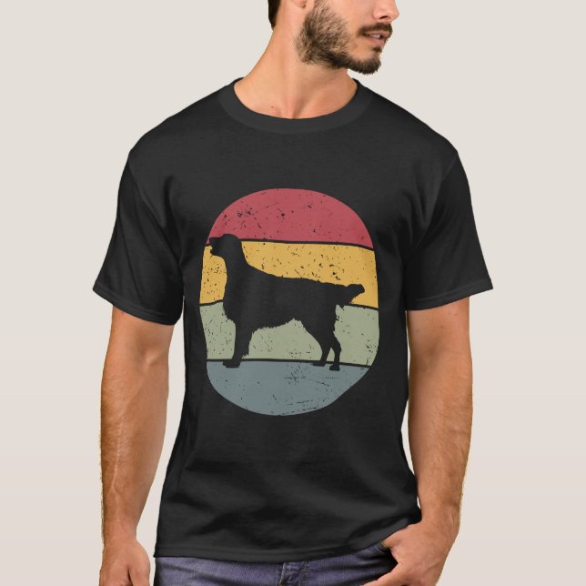 Camiseta Vintagem de Retriever Revestido Plano (Frente)