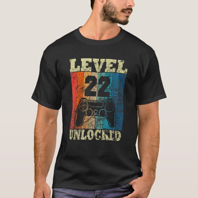Camiseta Vintagem Desbloqueada Do Nível De Aniversário Para (Frente)