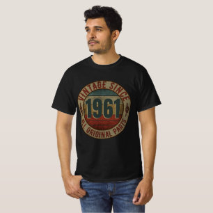 CAMISETA VINTAGEM DESDE 1961 TODAS AS PARTES ORIGINAIS