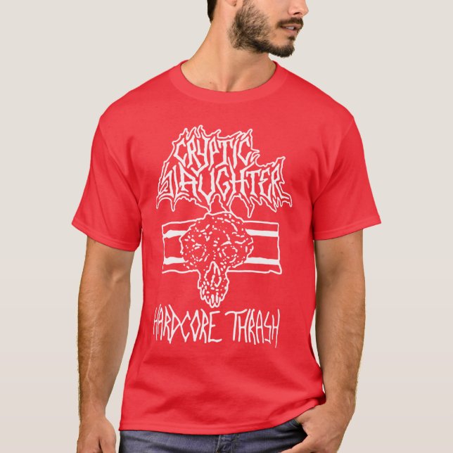 Camiseta Vintagem do abate criptico preto e branco (Frente)