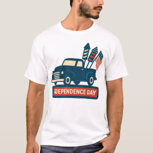 Camiseta Vintagem do dia da independência caminhão dos EUA 