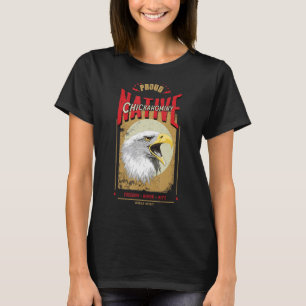 Camiseta Vintagem do Espírito de Águia Americana Nativa Chi