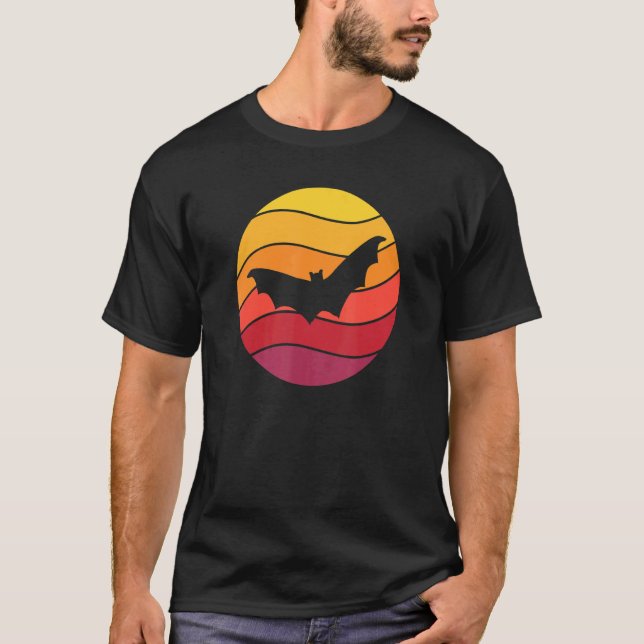 Camiseta Vintagem do Estilo Retro Bat (Frente)