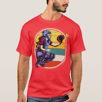 Camiseta Vintagem do Jogador de Softball de Captura 4