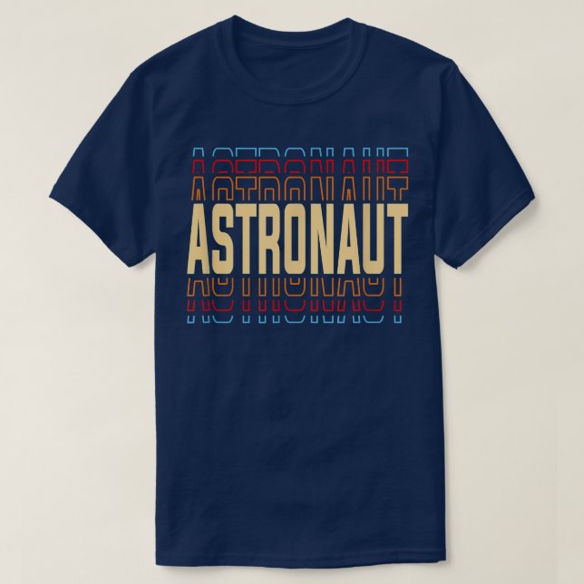 Camiseta Vintagem do Título do Trabalho Astronauta (Frente do Design)