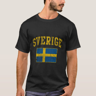 Camiseta Vintagem inicial do sinalizador de Suecia do Sveri