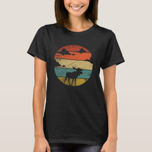 Camiseta Vintagem retrógrada Alce e animal fofo