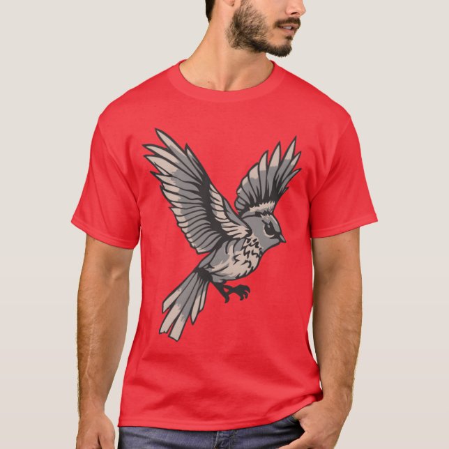 Camiseta Vintagem retrógrada de aves selvagens (Frente)