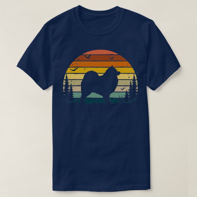 Camiseta Vintagem retrógrada de cães samoiados  (Frente do Design)