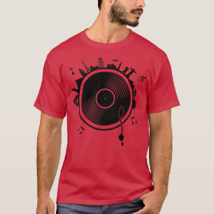 Camiseta Vinyl Globe Music DJ Turntable Vintage