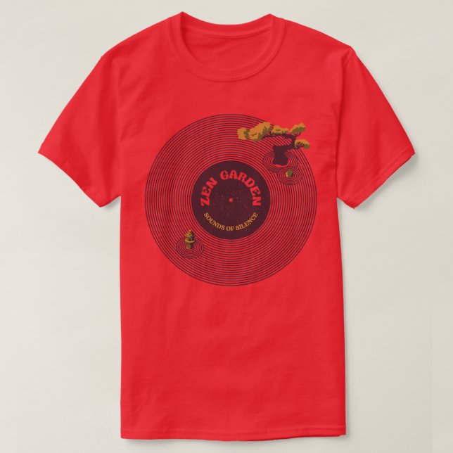 Camiseta Vinyl Japonês Zen Garden Musical Notes Sons de (Frente do Design)