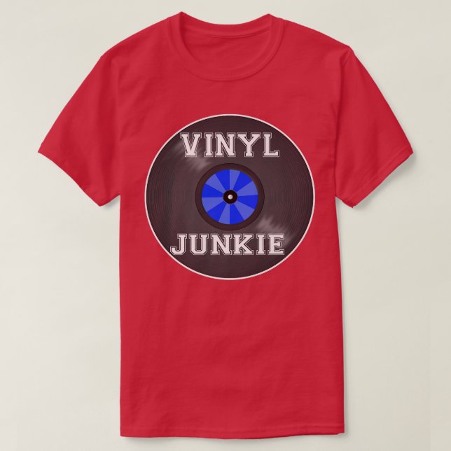 Camiseta Vinyl Junkie Funny Vinyl Record Music Lover Graphi (Frente do Design)