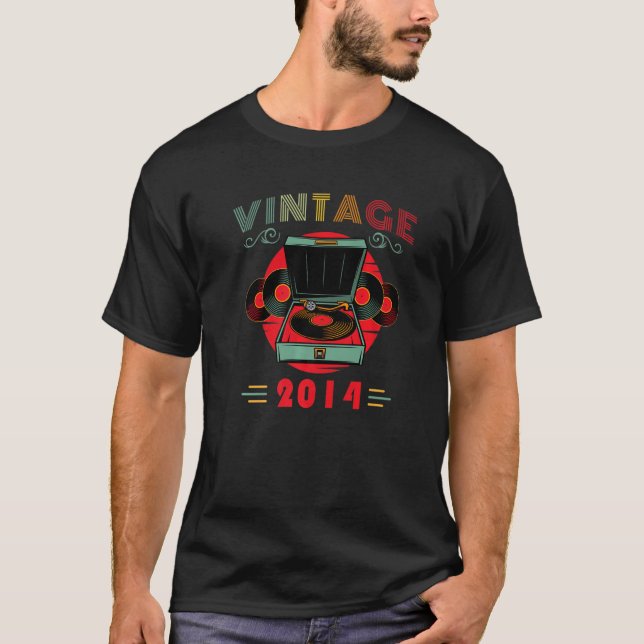 Camiseta Vinyl Lover Birthday for Music Lover e DJ 2014 P (Frente)