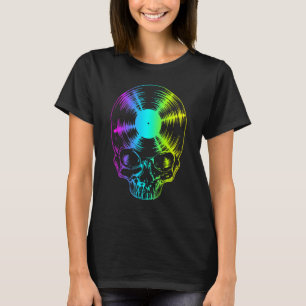 Camiseta Vinyl Record Pride Rainbow Vintage Gótica Skull L