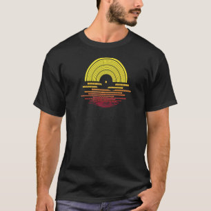 Camiseta Vinyl Record Vintage Retro Sunset Music Dj