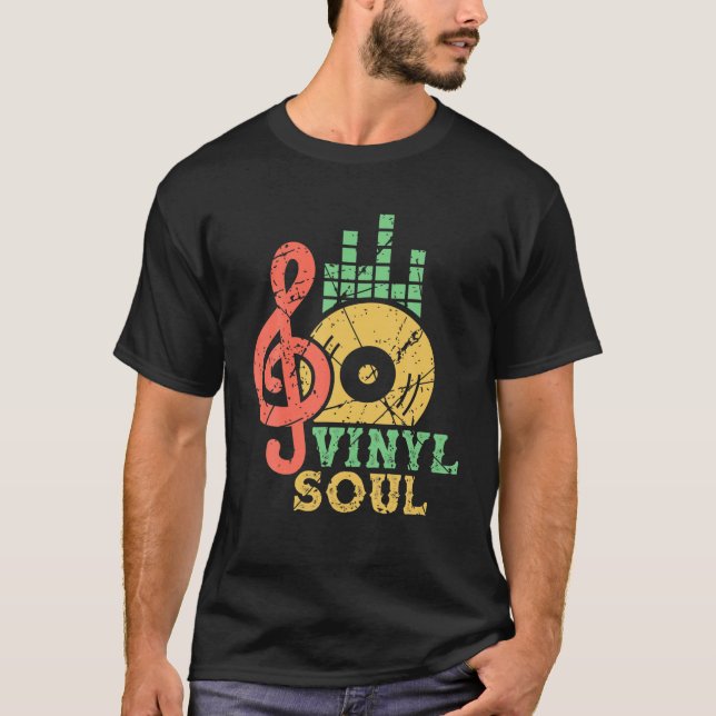 Camiseta Vinyl Soul Musico da Antiga Escola Música DJ Turnt (Frente)