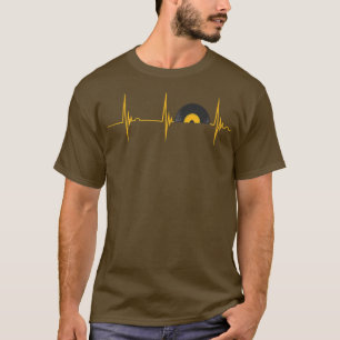 Camiseta Vinyl Turntable DJ Heartbeat EKG Pulse Music Recor