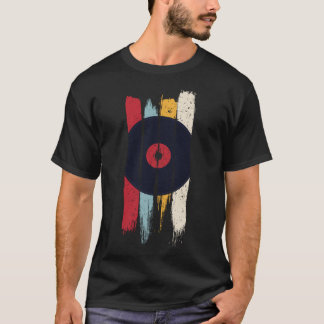 Camiseta Vinyl Vintage Retro Music Registros Coloridos