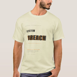 Camiseta Violação do Sistema Tipografia de Cibersegurança D
