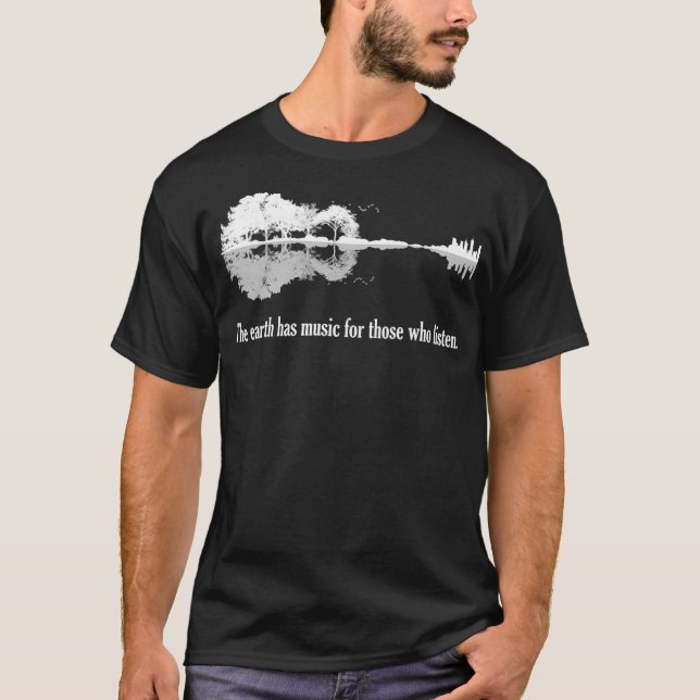 Camiseta Violão Acústico A Terra Tem Música Para Aqueles Qu (Frente)