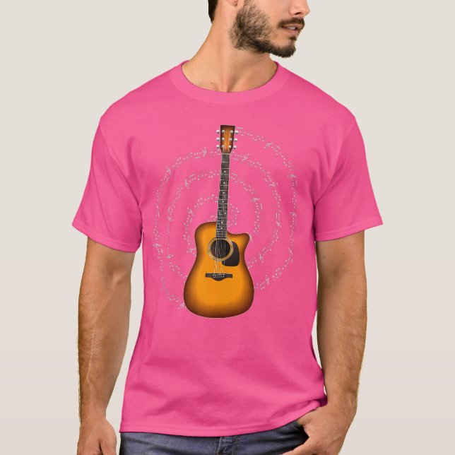 Camiseta Violão Acústico Ameaçado Guitarrista (Frente)