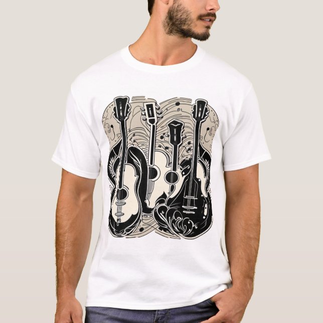 Camiseta Violão acústico clássico (Frente)