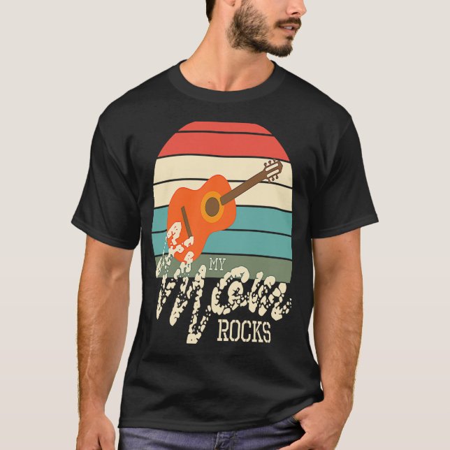 Camiseta Violão Acústico Mãe Rocha Guitarrista (Frente)