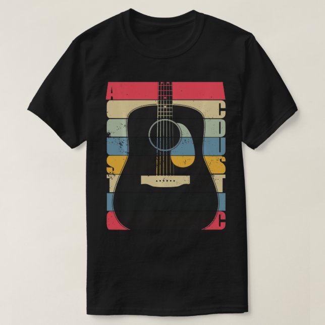 Camiseta Violão Acústico Vintage (Frente do Design)