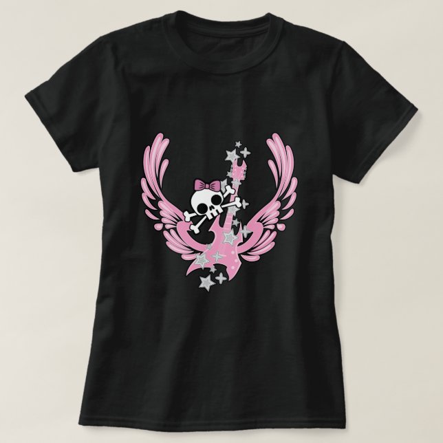 Camiseta Violão-Alas com Caveira-Cuta (Frente do Design)