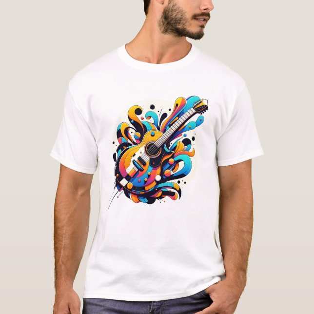 Camiseta Violão com design de Grafite (Frente)