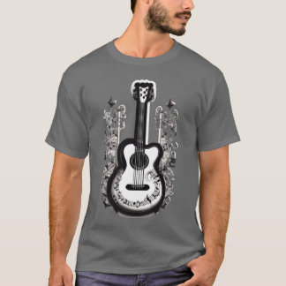 Camiseta Violão com notas musicais para quem ama música