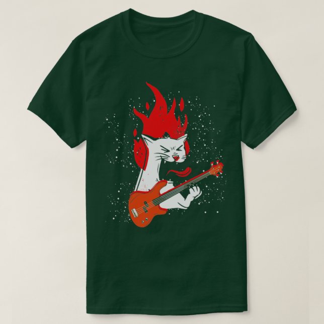 Camiseta Violão de Bass de Fogo (Frente do Design)