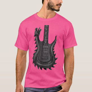 Camiseta Violão De Dragão Único Para Rock Masculino