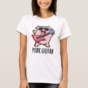 Camiseta Violão De Porco Engraçado Rock Guitar Pun