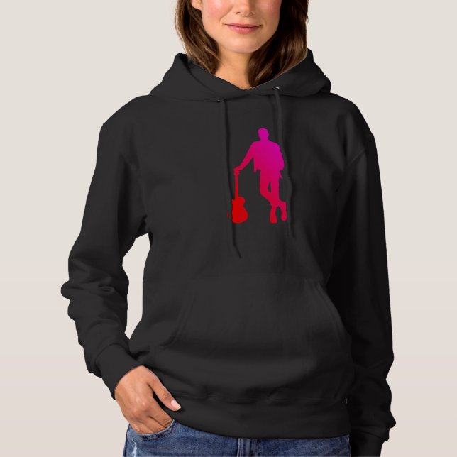 Camiseta Violão elétrico, de uso feminino (Frente)