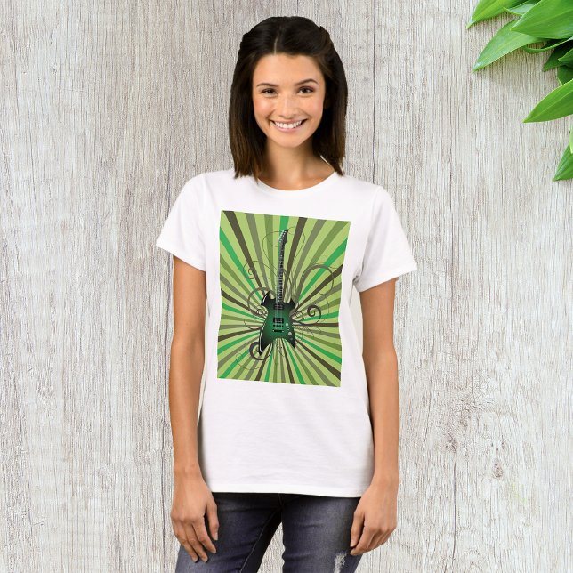 Camiseta Violão Elétrico Verde (Criador carregado)