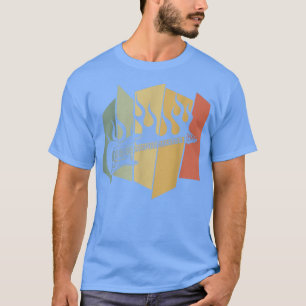 Camiseta Violão em chamas Músico e electr guitarrista retrô