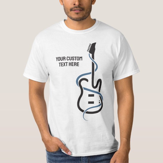 Camiseta Violão Estilizado de Texto Personalizado (Frente)