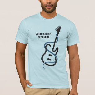 Camiseta Violão Estilizado de Texto Personalizado