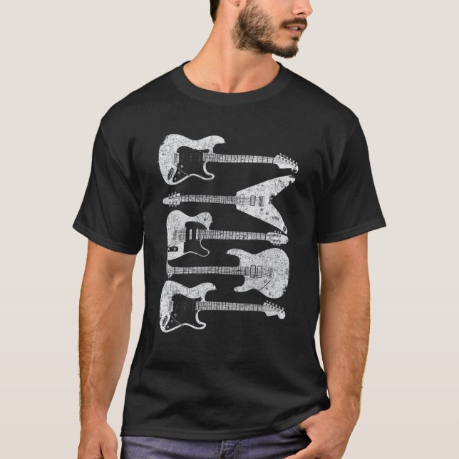 Camiseta Violão Estilo Retro Para Guitarrista (Frente)